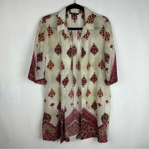 NWOT Kobi Halperin silk open front blouse kaftan coverup size S